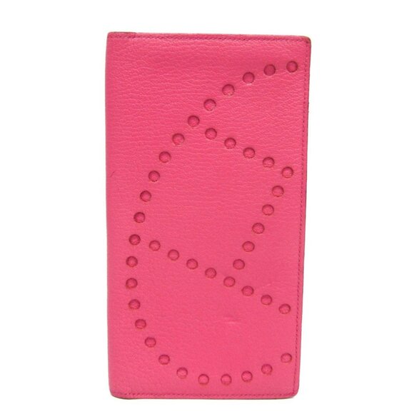 HERMES Pink Leather Wallet - Picture 1 of 13